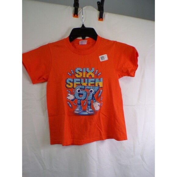 Six Seven Other - Six Seven Boys T Shirt XS 5-6 Orange Robot Graphic Short Sleeve Tee